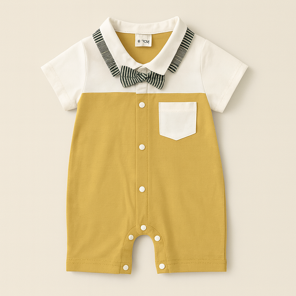Baby Boys Romper with Bow Tie