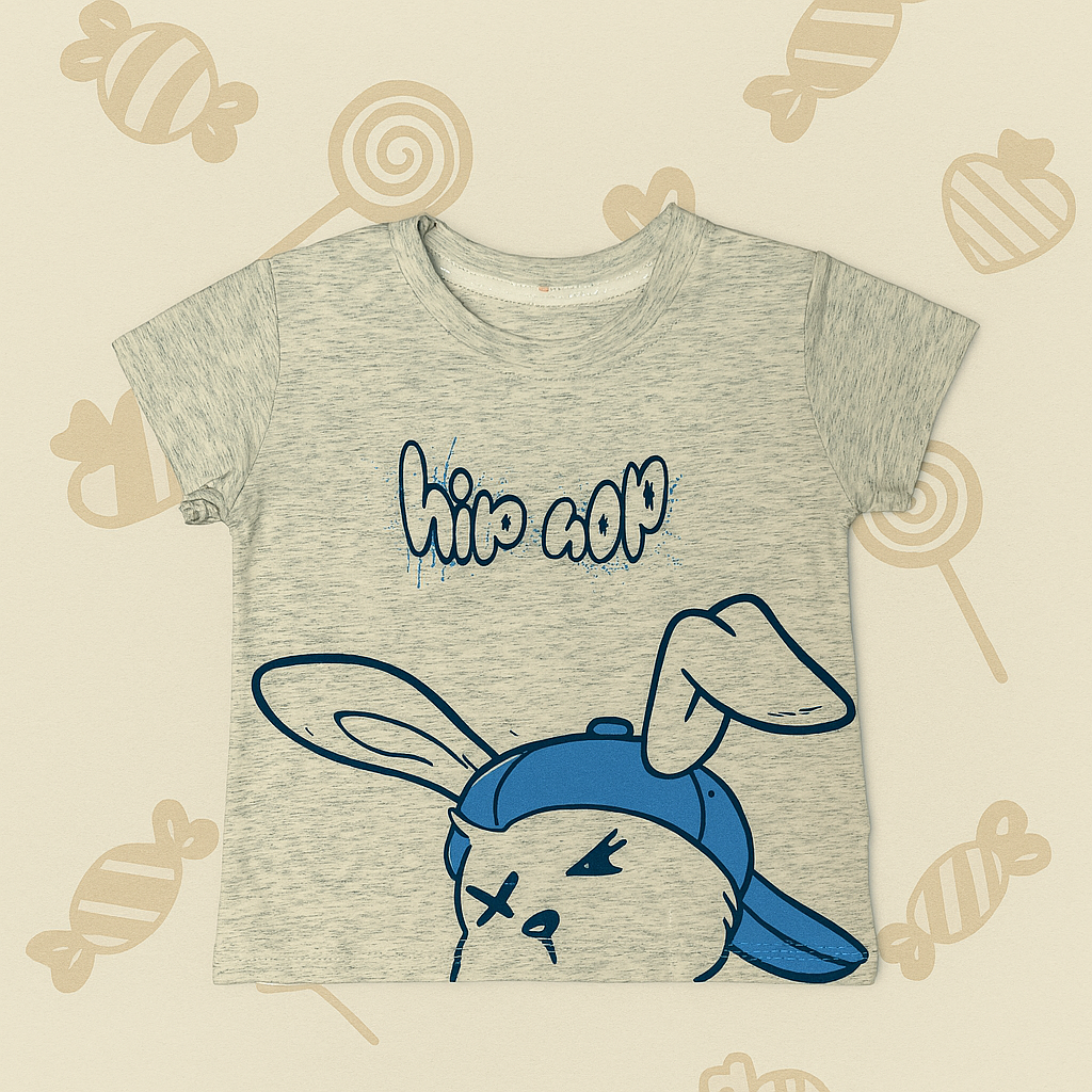 Kids T-Shirt and Short sets with Hip Hop Bunny print