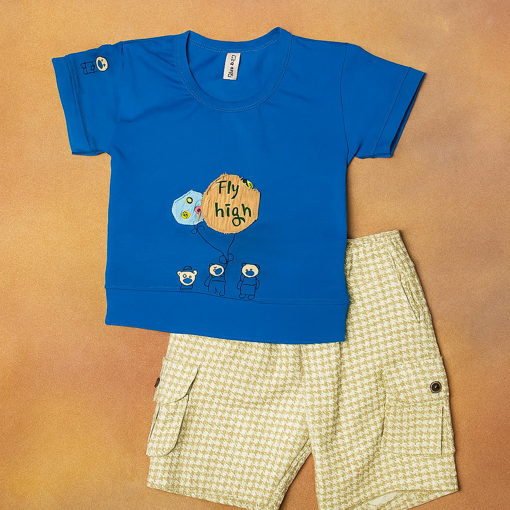 Kids “Fly High” T-Shirt & Cargo Shorts Set