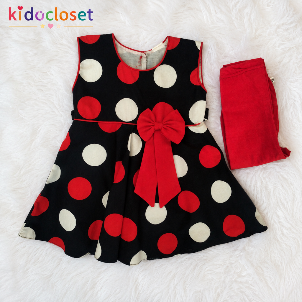 Girls Polka Dot Frock with Matching Leggings