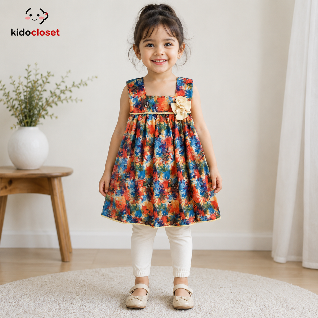 Girls multicolor Printed Frock