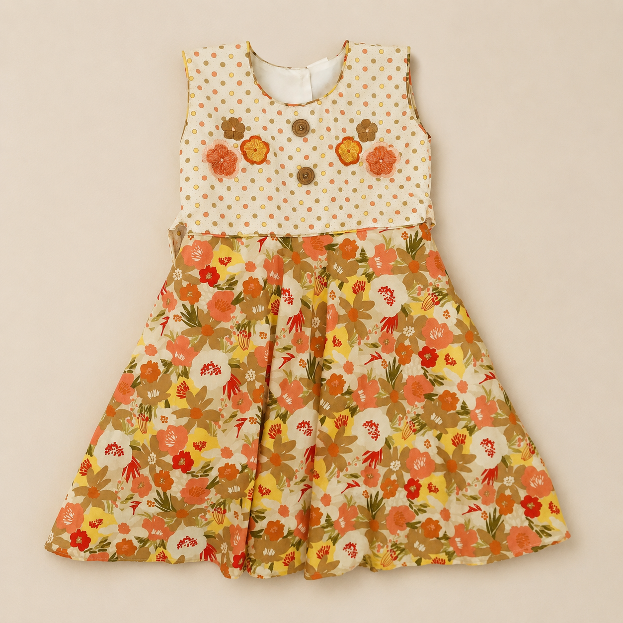 Floral Embroidered Girls Party Frock