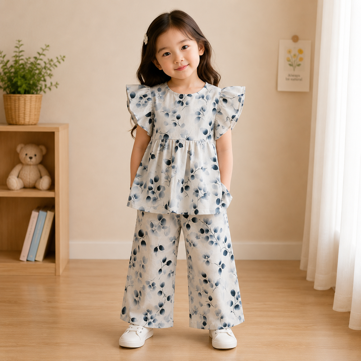 Girls Premium Printed Ruffle Co-Ord Set