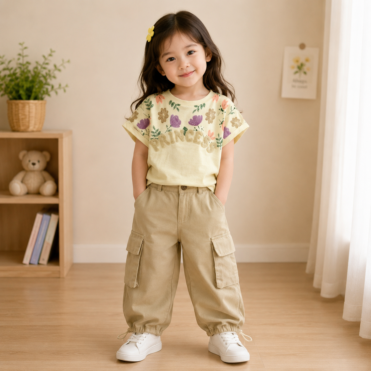 Princess Bloom Top & Cargo Pants Set