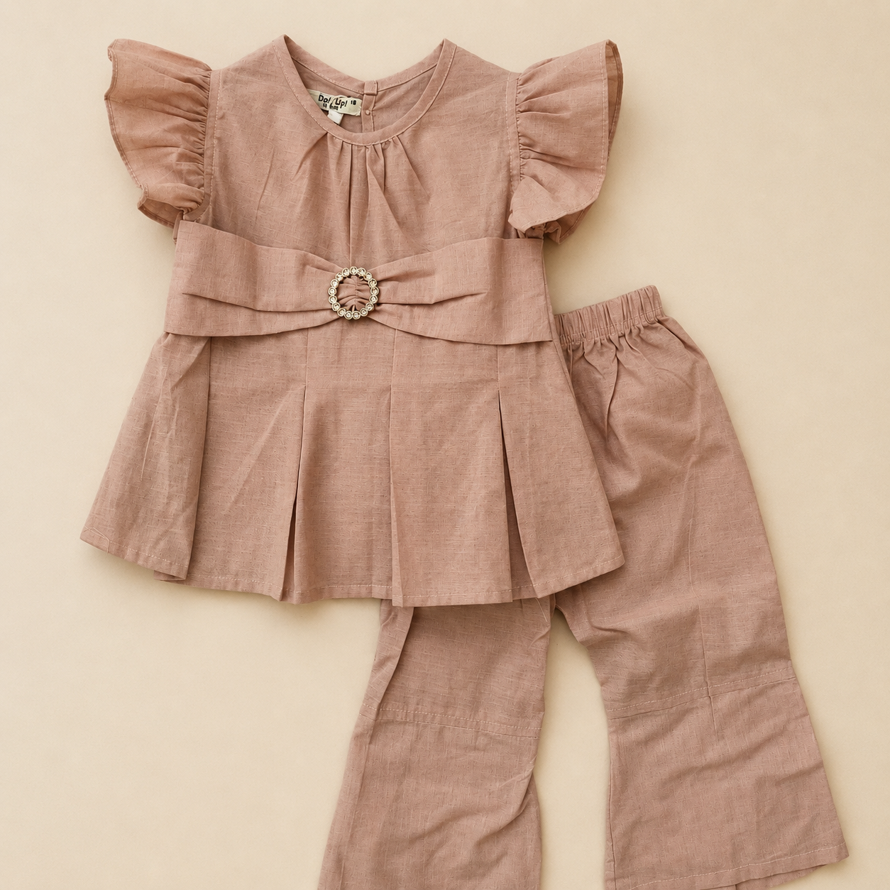 Stylish Frill Sleeve Top & Trouser Set