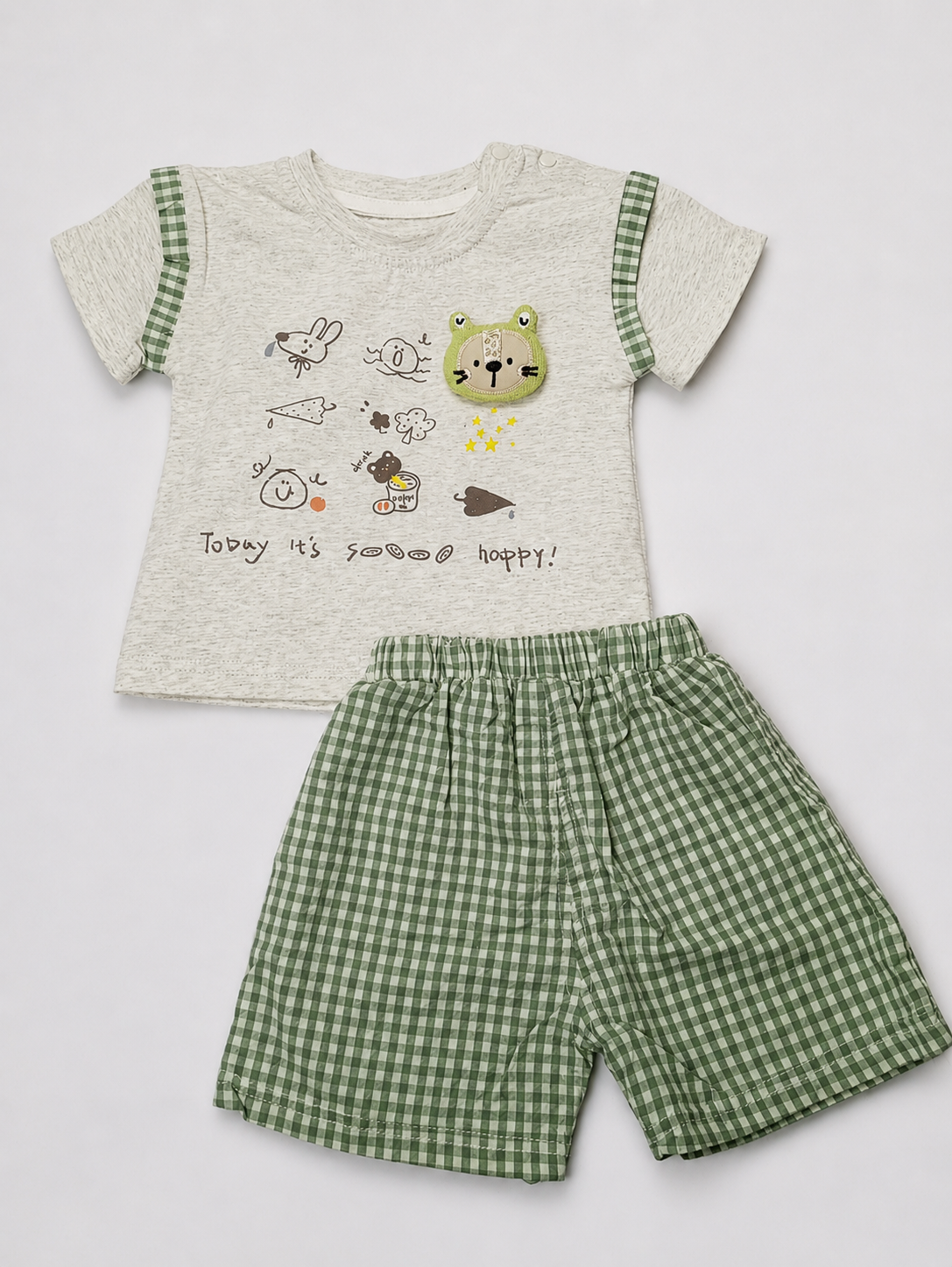 T-Shirt & Checkered Shorts Set