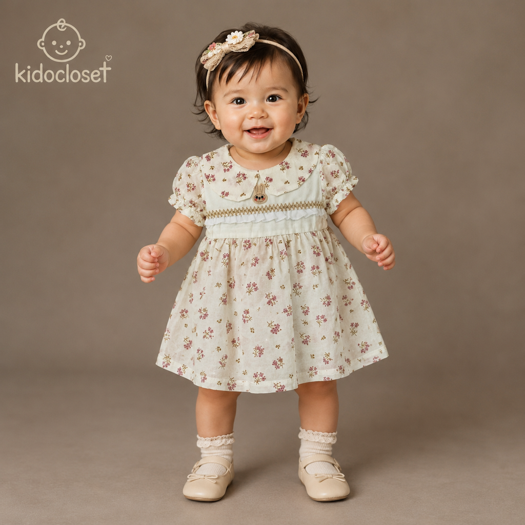 Sweet Garden Floral Party & Casual Cotton Frock