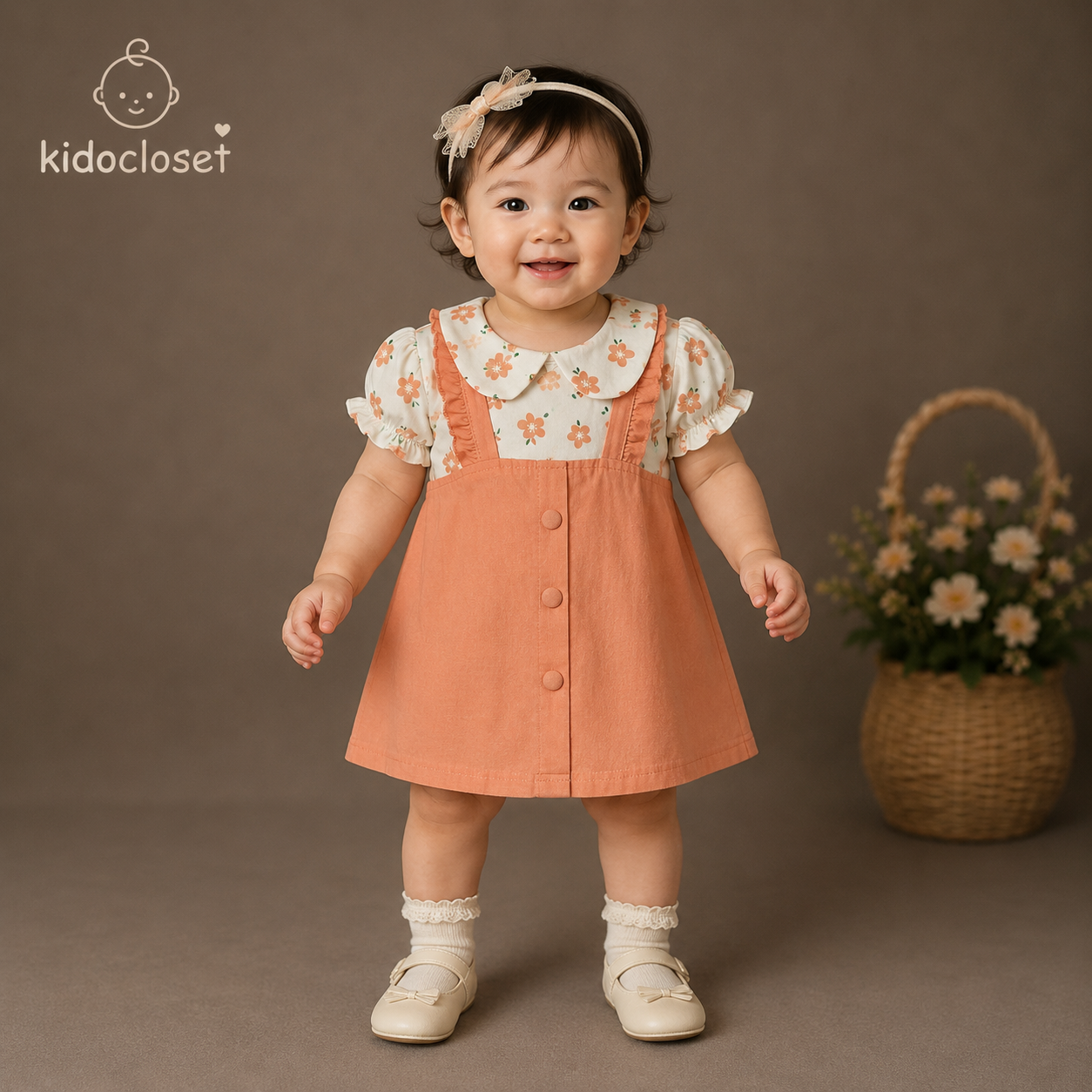 Peach Blossom Baby Girl Summer Frock