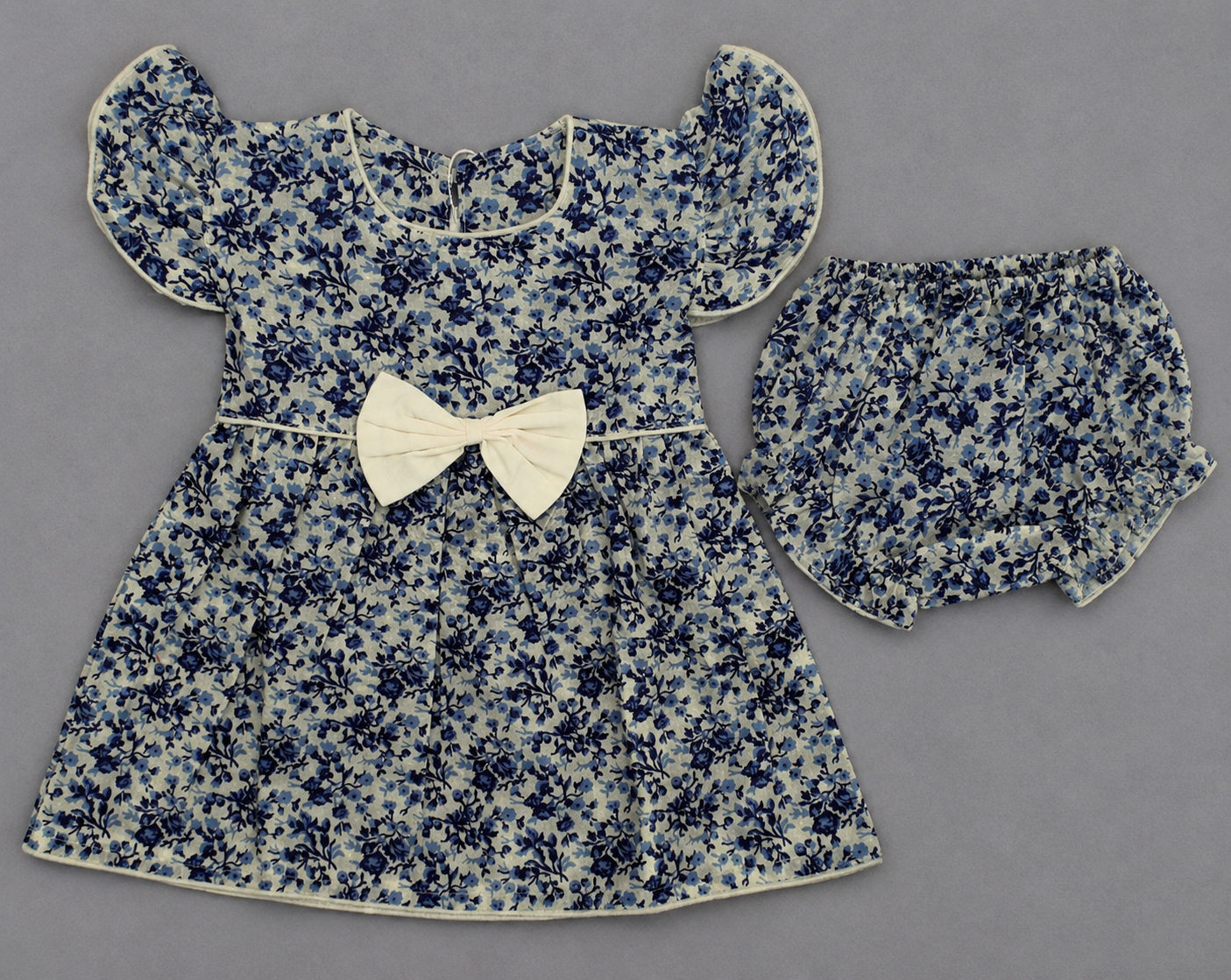 Floral Baby Girl Dress Set – Elegant Bow Party Outfit