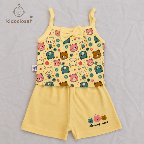 Baby Girl Summer Set – Soft Blended Cotton Top & Shorts