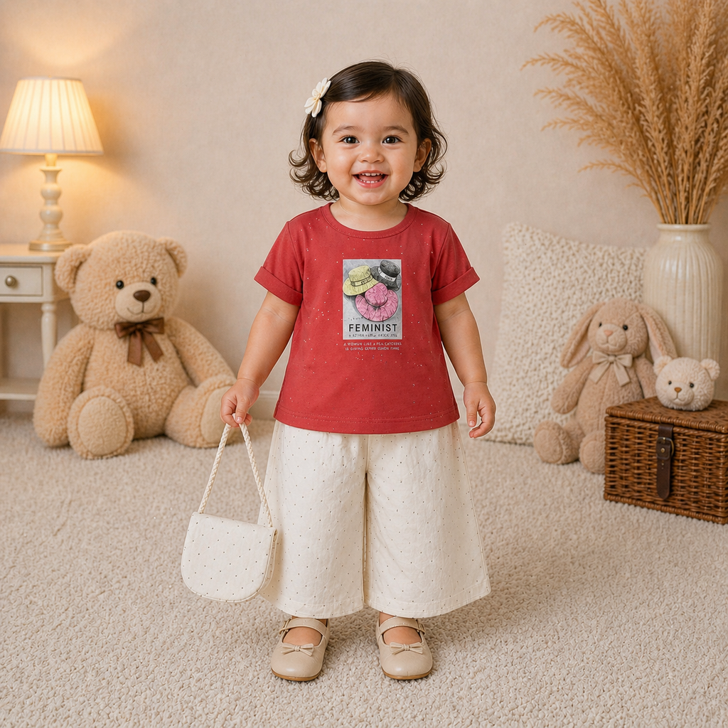 Girls' Purse T-Shirt & Palazzo Set