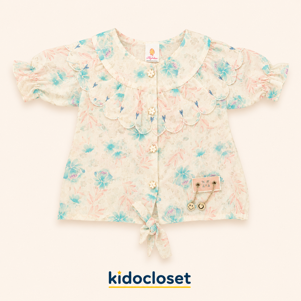 Elegant Floral Girls 2-Piece Summer Set