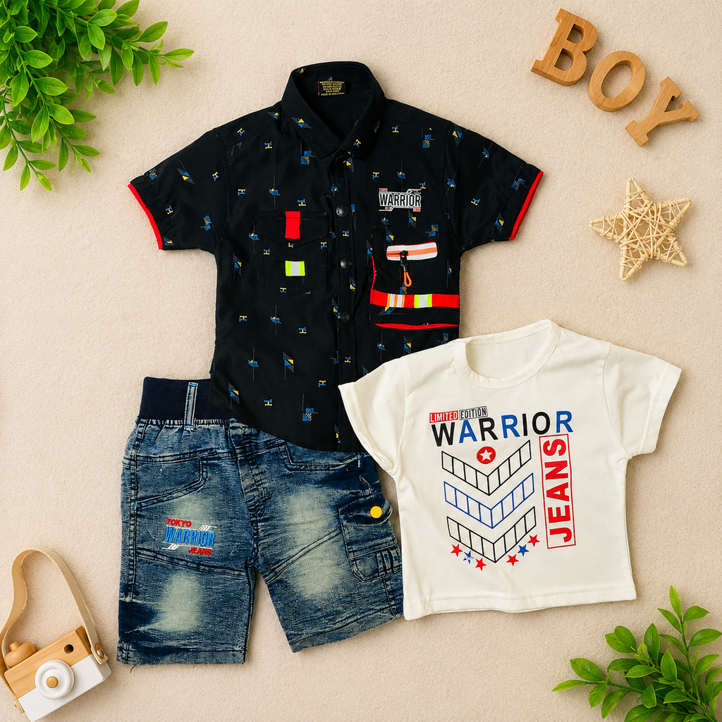 Kids 3-Piece T-shirt and shorts set