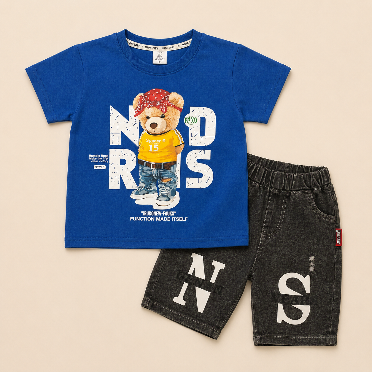Baby Boys Summer T-Shirt & Black Shorts