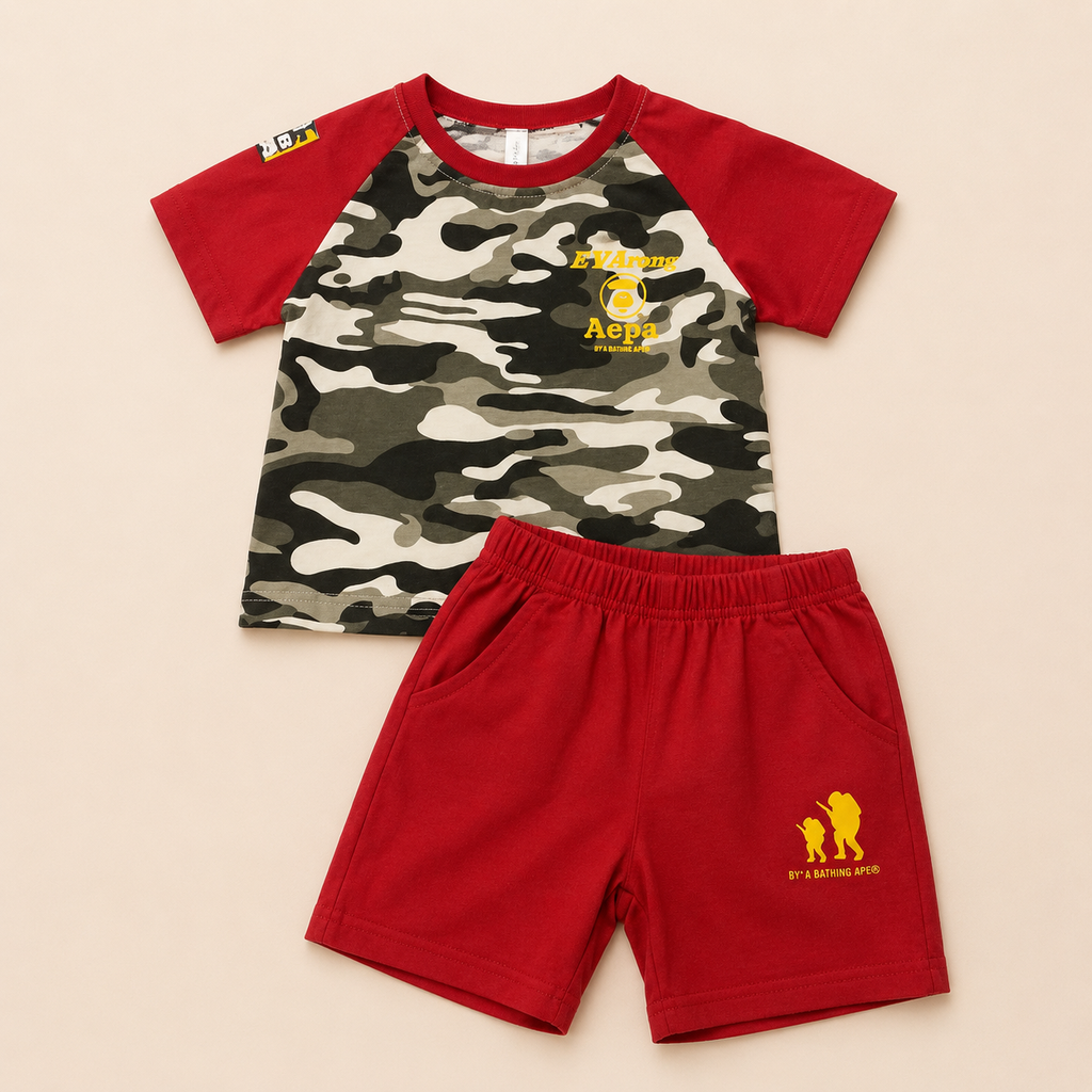 Boys Camouflage Summer T-Shirt &amp; Shorts
