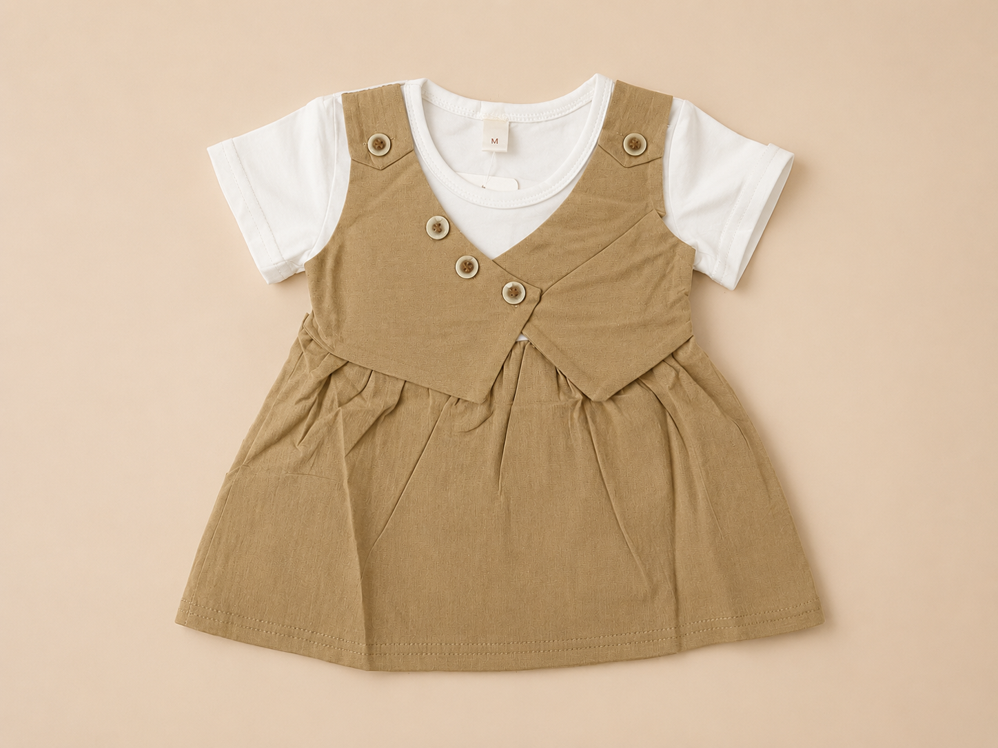 Girls Brown Cotton Summer Frock