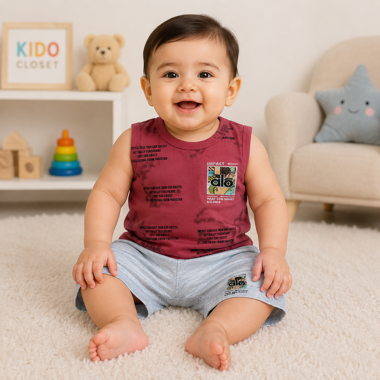 Boys Sleeveless T-Shirt & Shorts Set