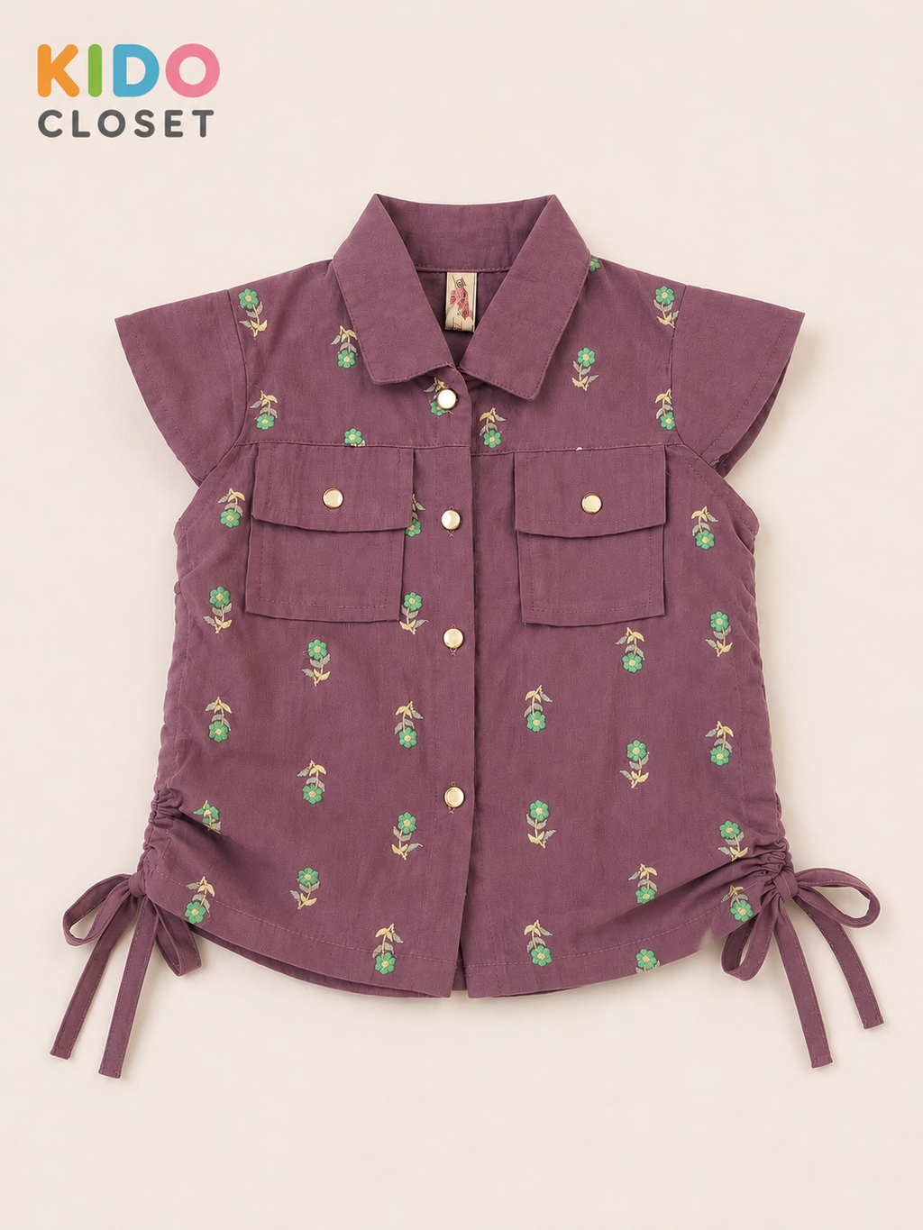 Girls Floral Embroidered Top & Skirt Set