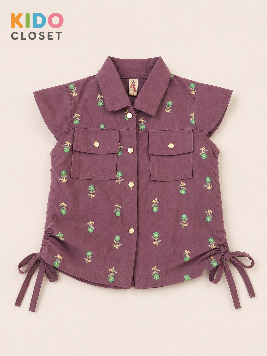 Girls Floral Embroidered Top & Skirt Set