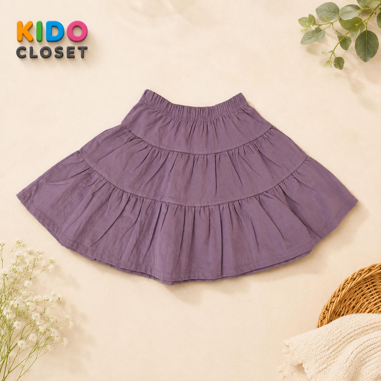 Girls Floral Embroidered Top & Skirt Set