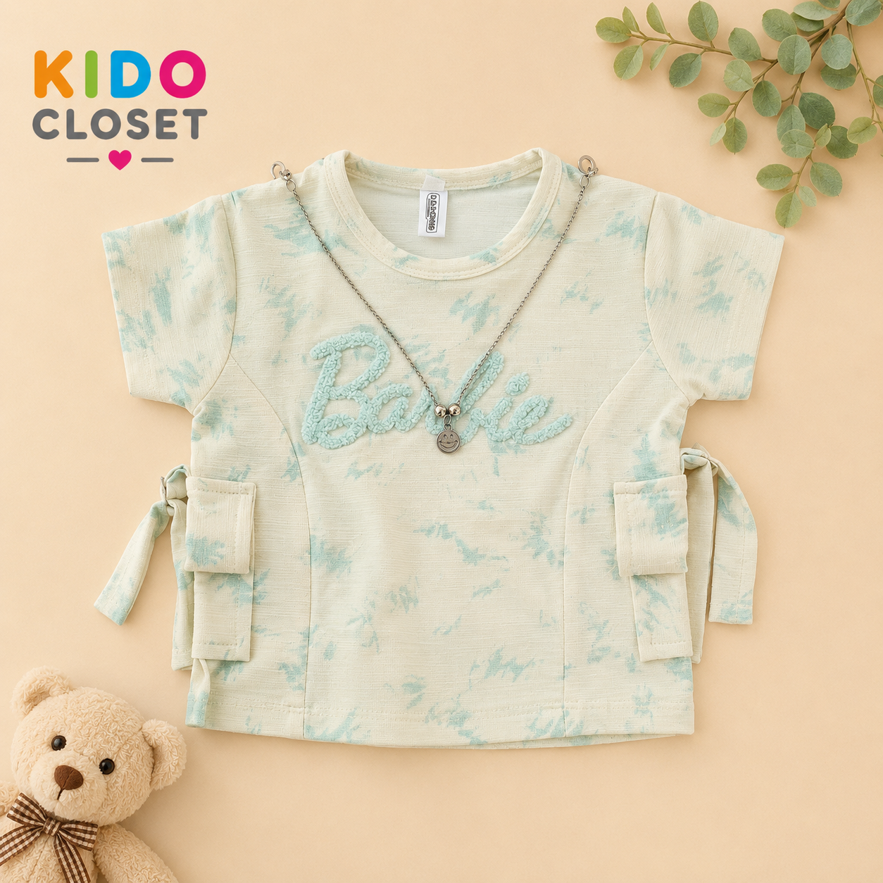 Girls Barbie Tie-Dye Top & Capri Pants Set