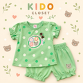 Girls Polka Dot Summer Shirt & Shorts Set