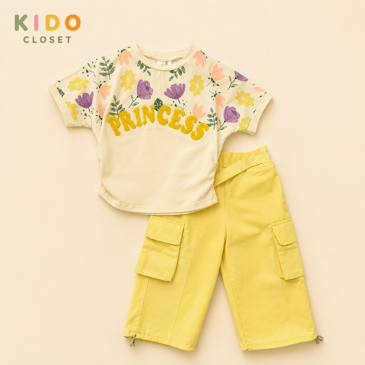 Princess Bloom Top & Cargo Pants Set