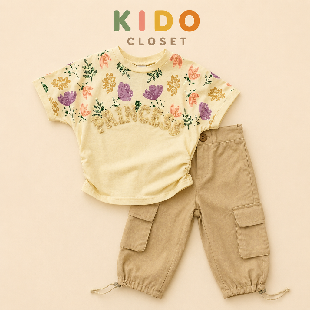Princess Bloom Top & Cargo Pants Set