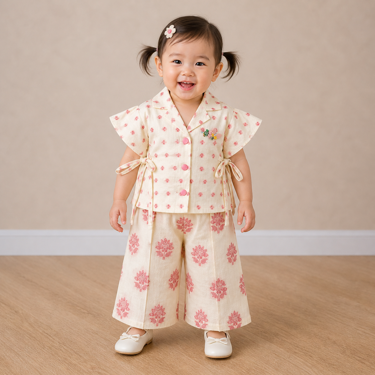 Girls Ethnic Soft Cotton Top & Palazzo
