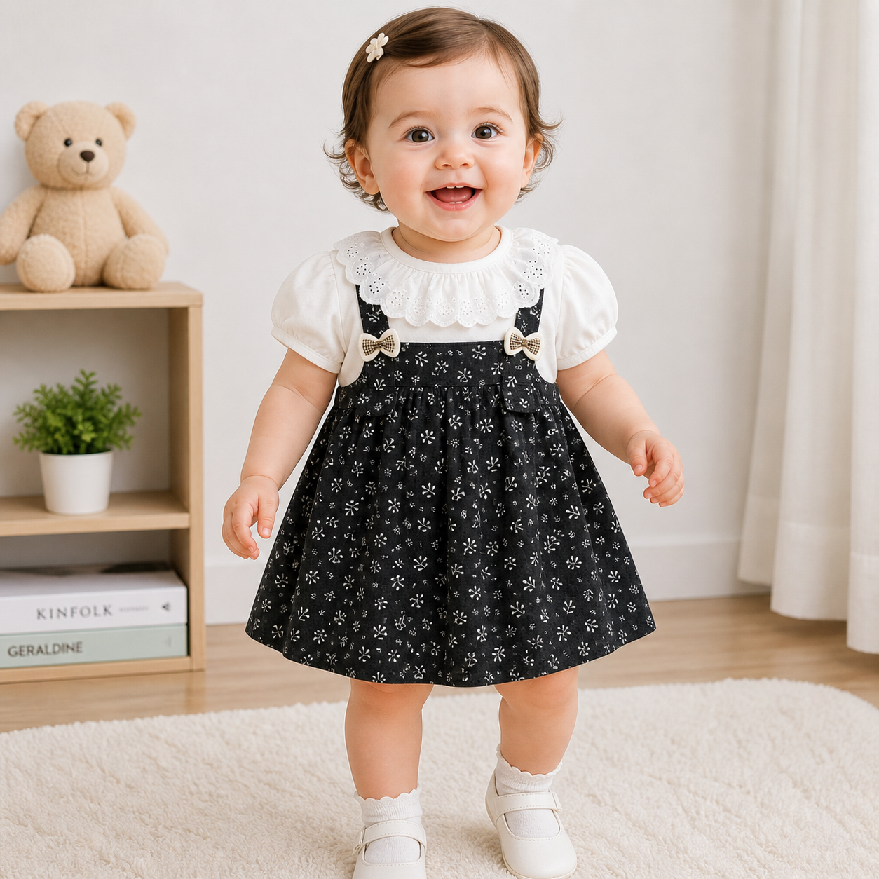 Classic Black & White Baby Frock