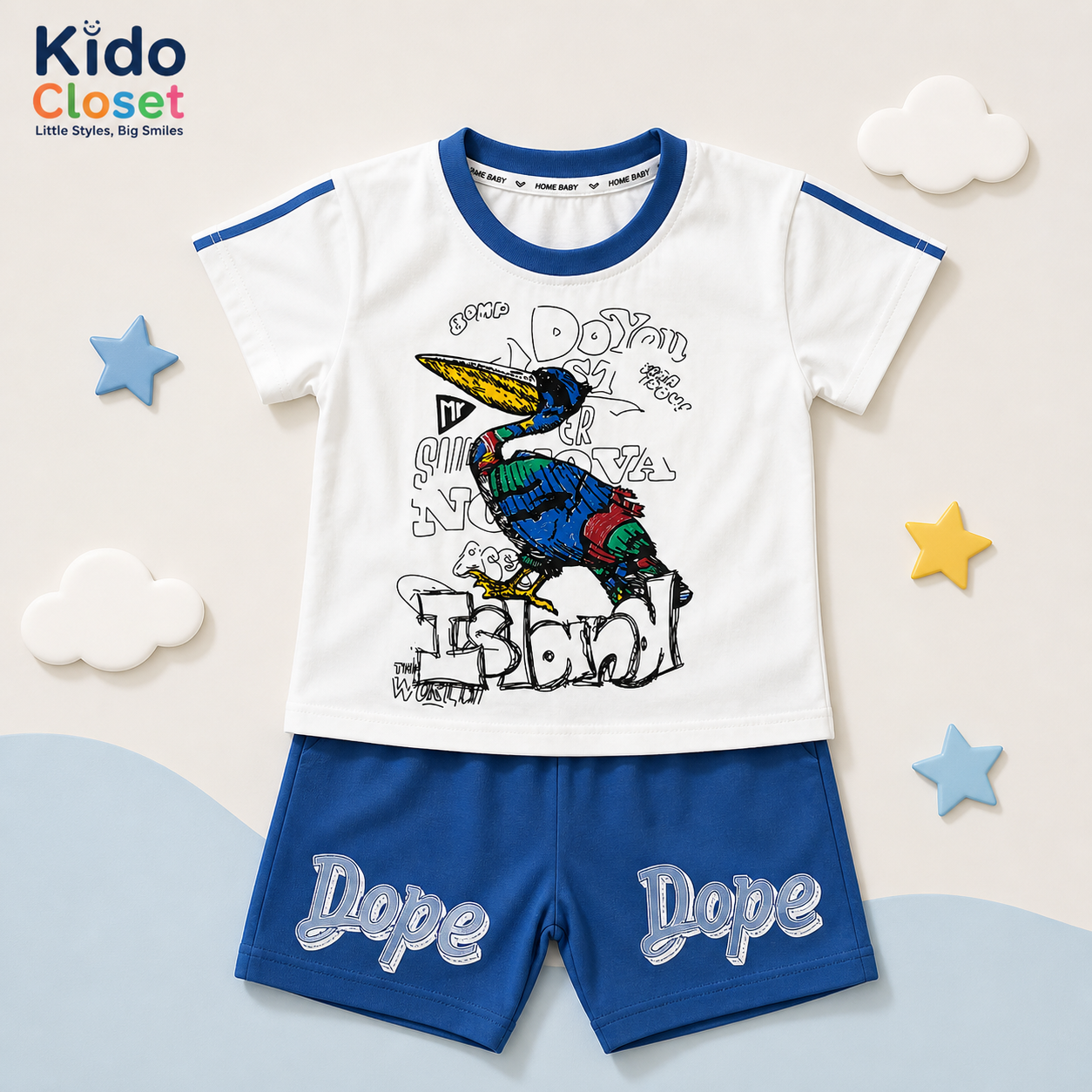 Toddler Boys Summer Bird T-Shirt & Shorts