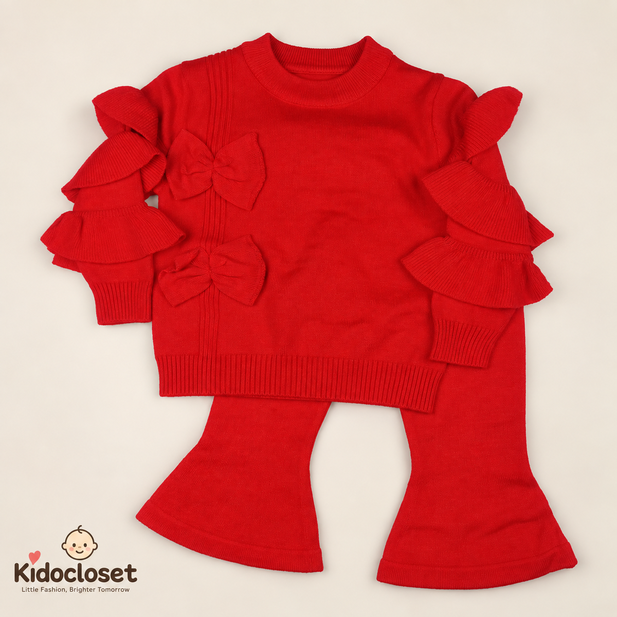 Premium Knitted Wool Girls 2-Piece Winter Set
