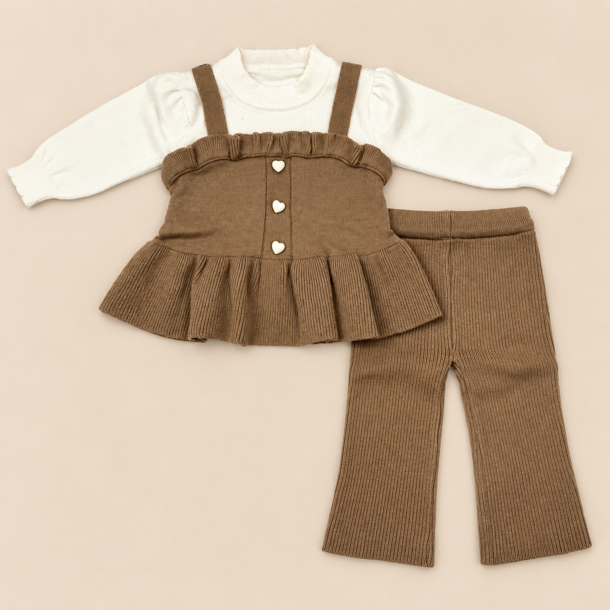 Baby Girl Warm Knitted Wool Top & Pants Set