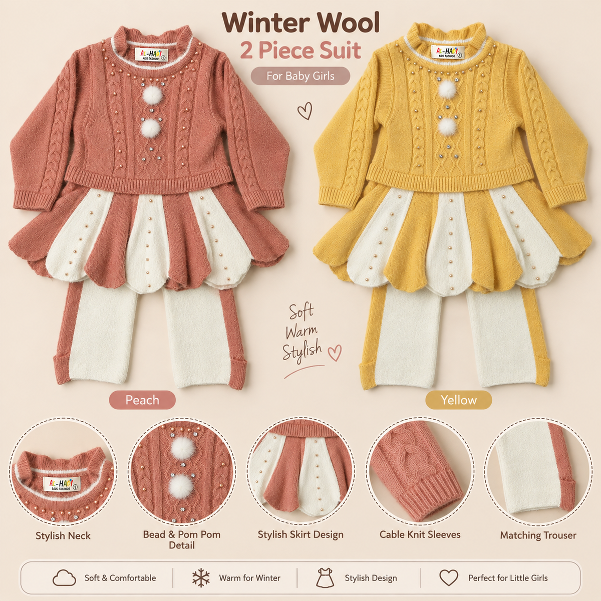 Premium Wool Winter Collection for Baby Girls