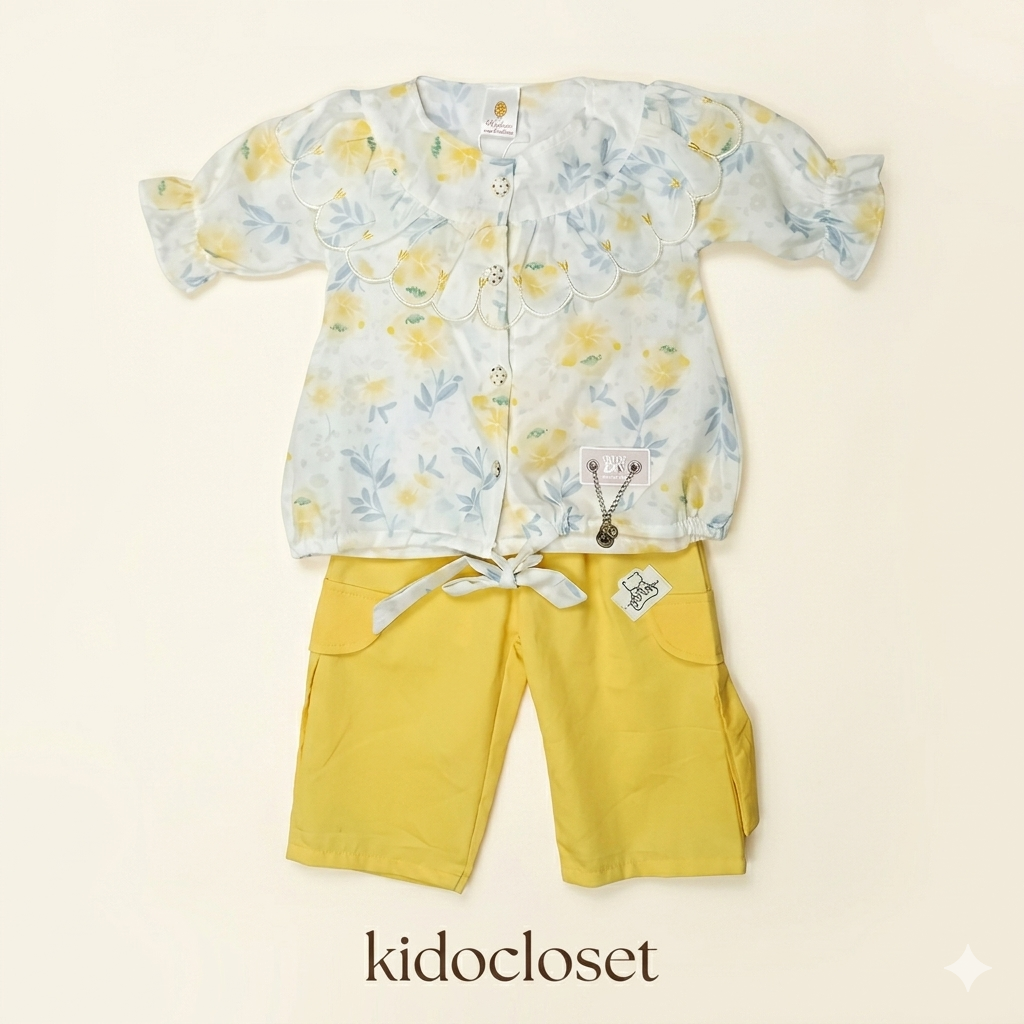 Elegant Floral Girls 2-Piece Summer Set