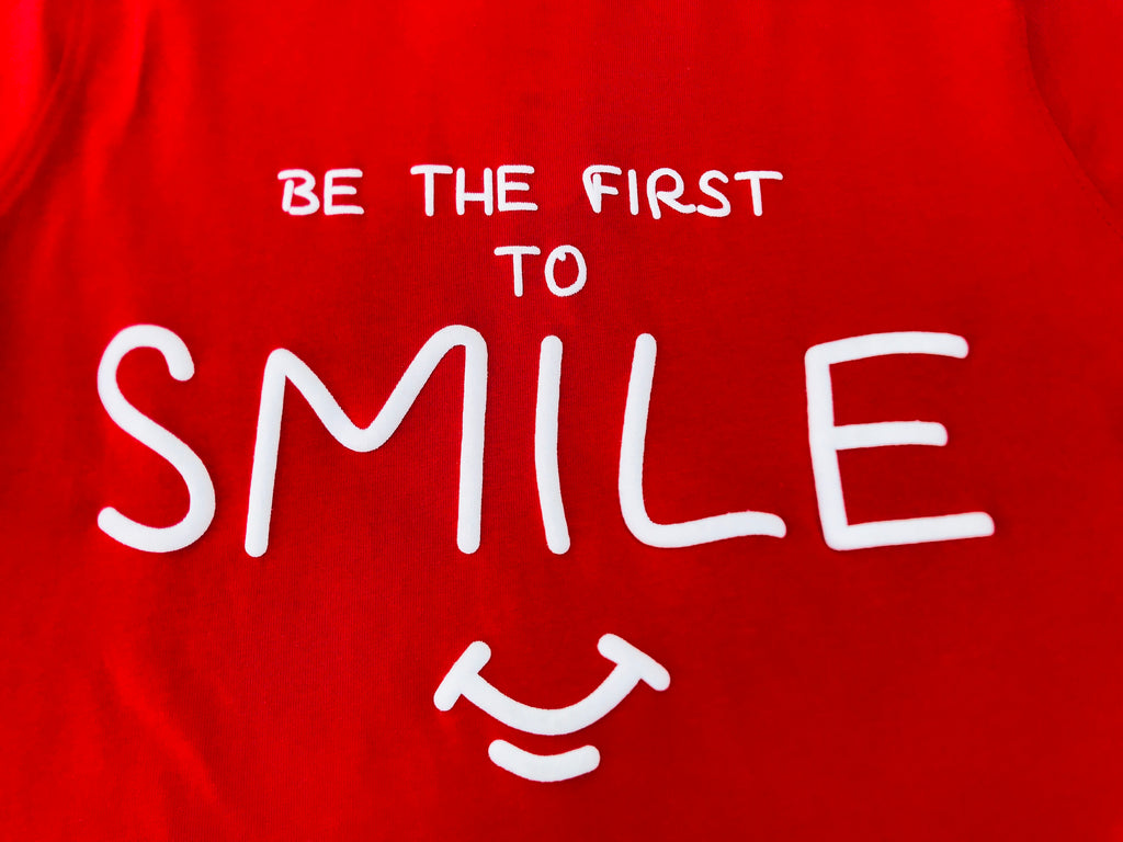 Bright Red Smile Tee for Happy Everyday Adventures