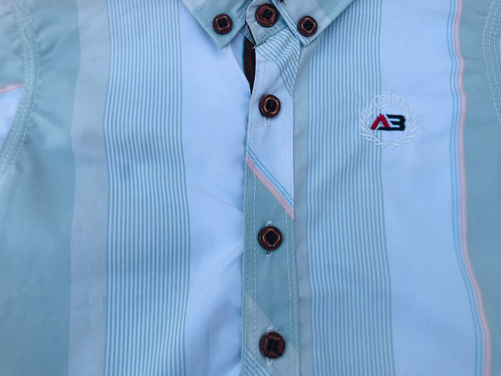 Mint green striped shirt