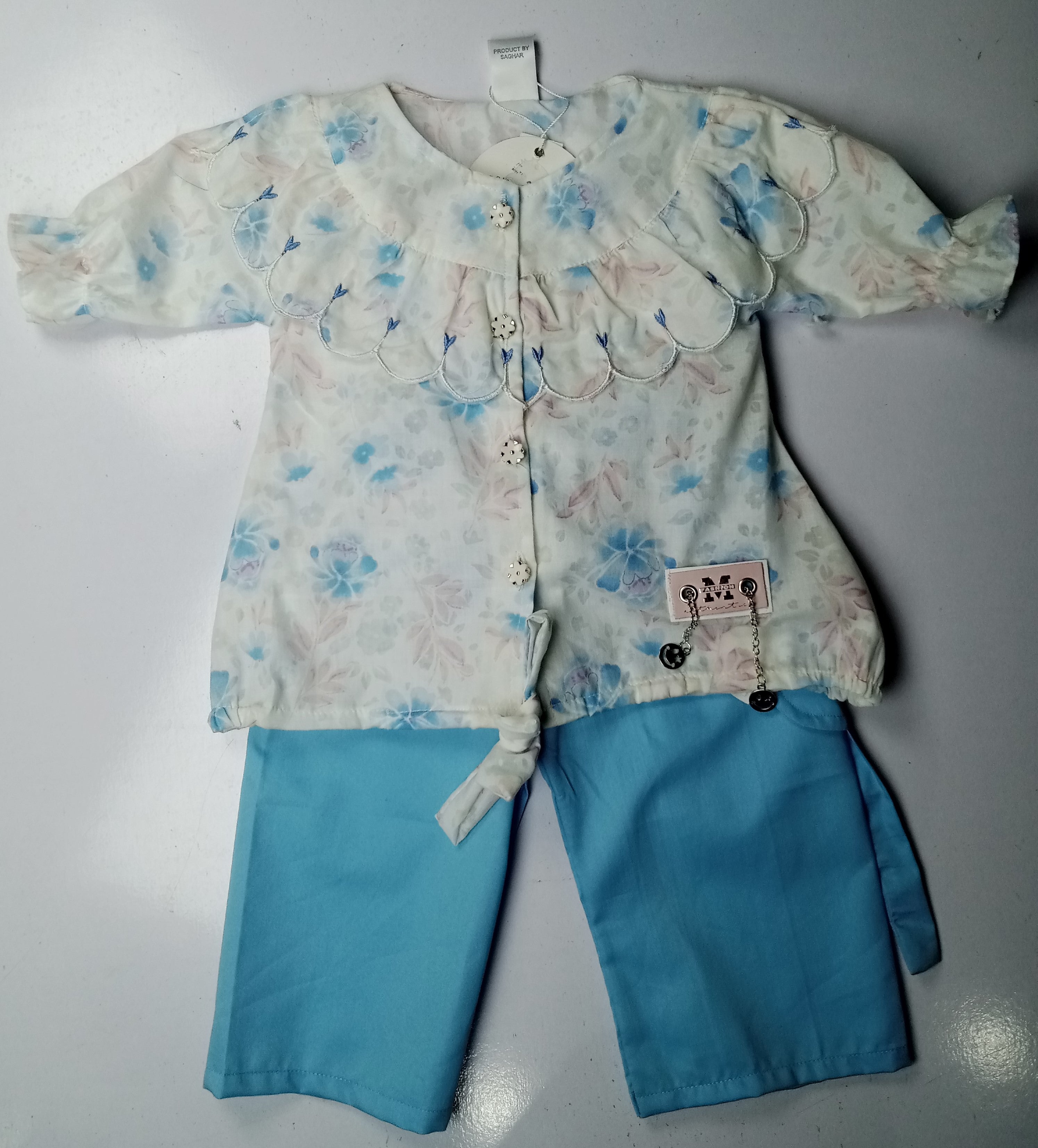 Elegant Floral Girls 2-Piece Summer Set