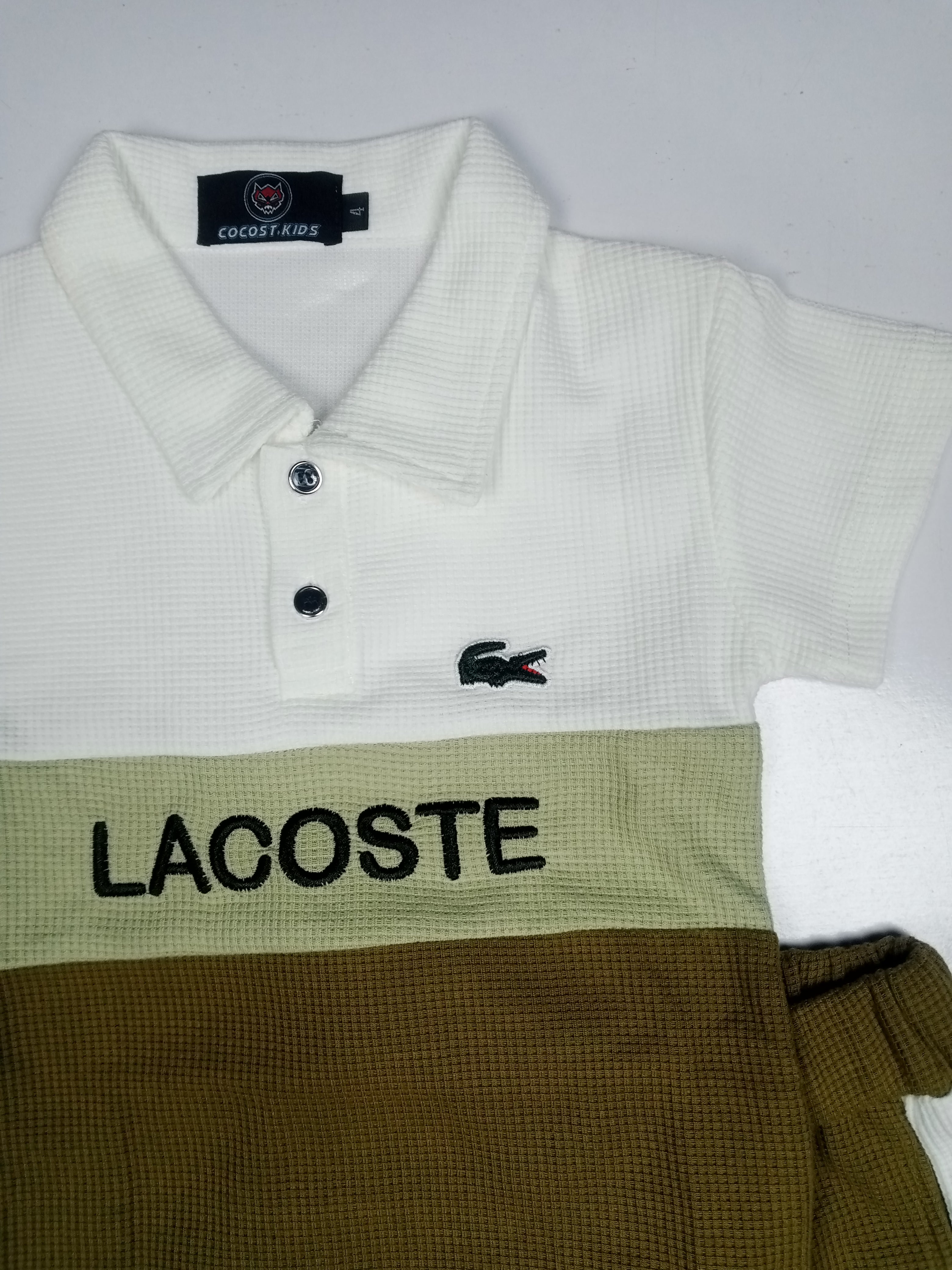 Boys Textured Polo T-Shirt & Shorts Co-Ord Set