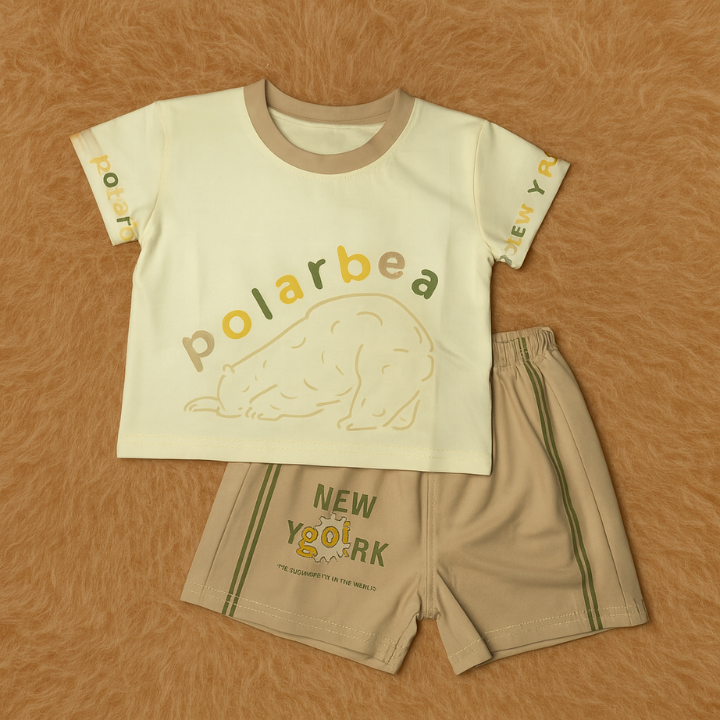 Kids T-Shirt and Short sets with Polar Bear print