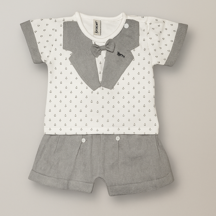 Baby Unisex’ Formal Style 2-Piece Outfit (Shirt & Shorts)