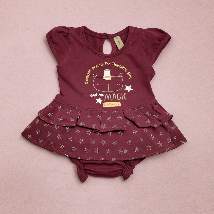 Baby Girls’ 2-Piece Ruffle Dress Set – (Top + Bloomer)