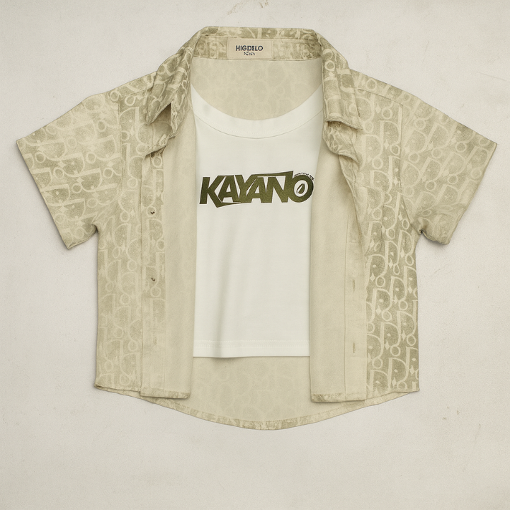 Toddler Boys’ 2 Piece Outfit –Printed Shirt & Shorts Set