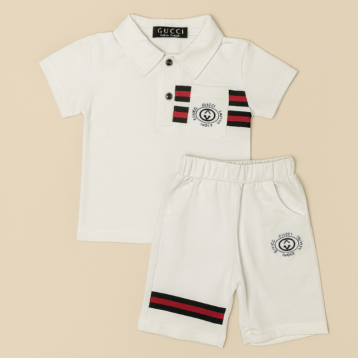 Polo cotton T-Shirt & Shorts Set – Stylish Designer Inspired Look