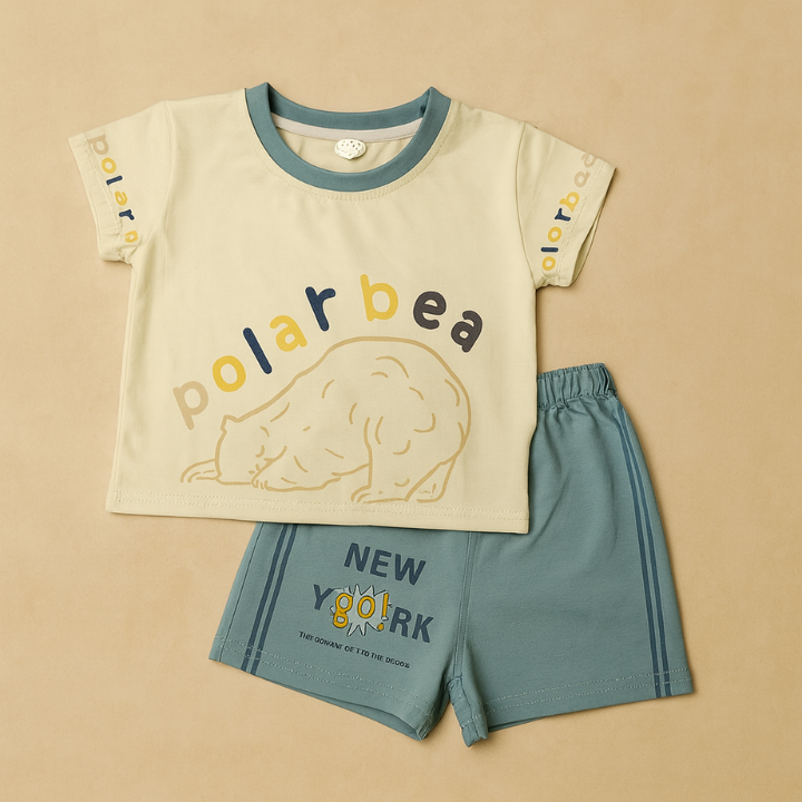 Kids T-Shirt and Short sets with Polar Bear print