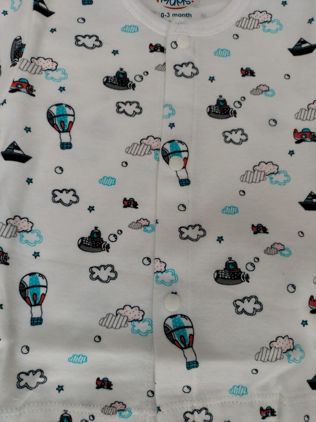Newborn Printed Shirt, Pajama & Cap Set