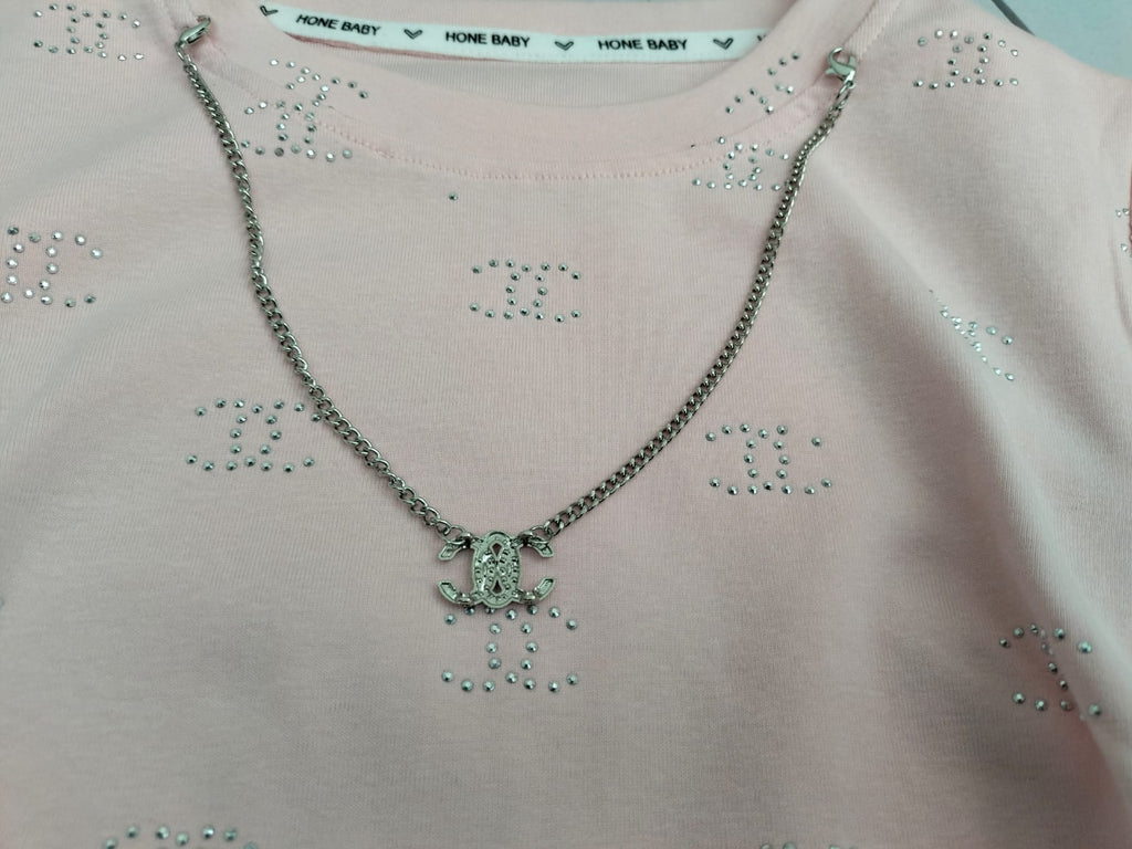 Girls' Blush Pink Rhinestone T-Shirt