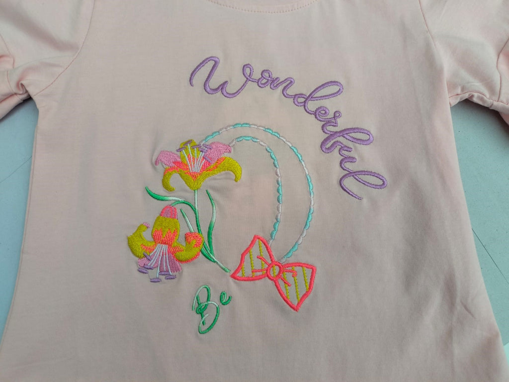 Girls Wonderful Embroidered T-Shirt