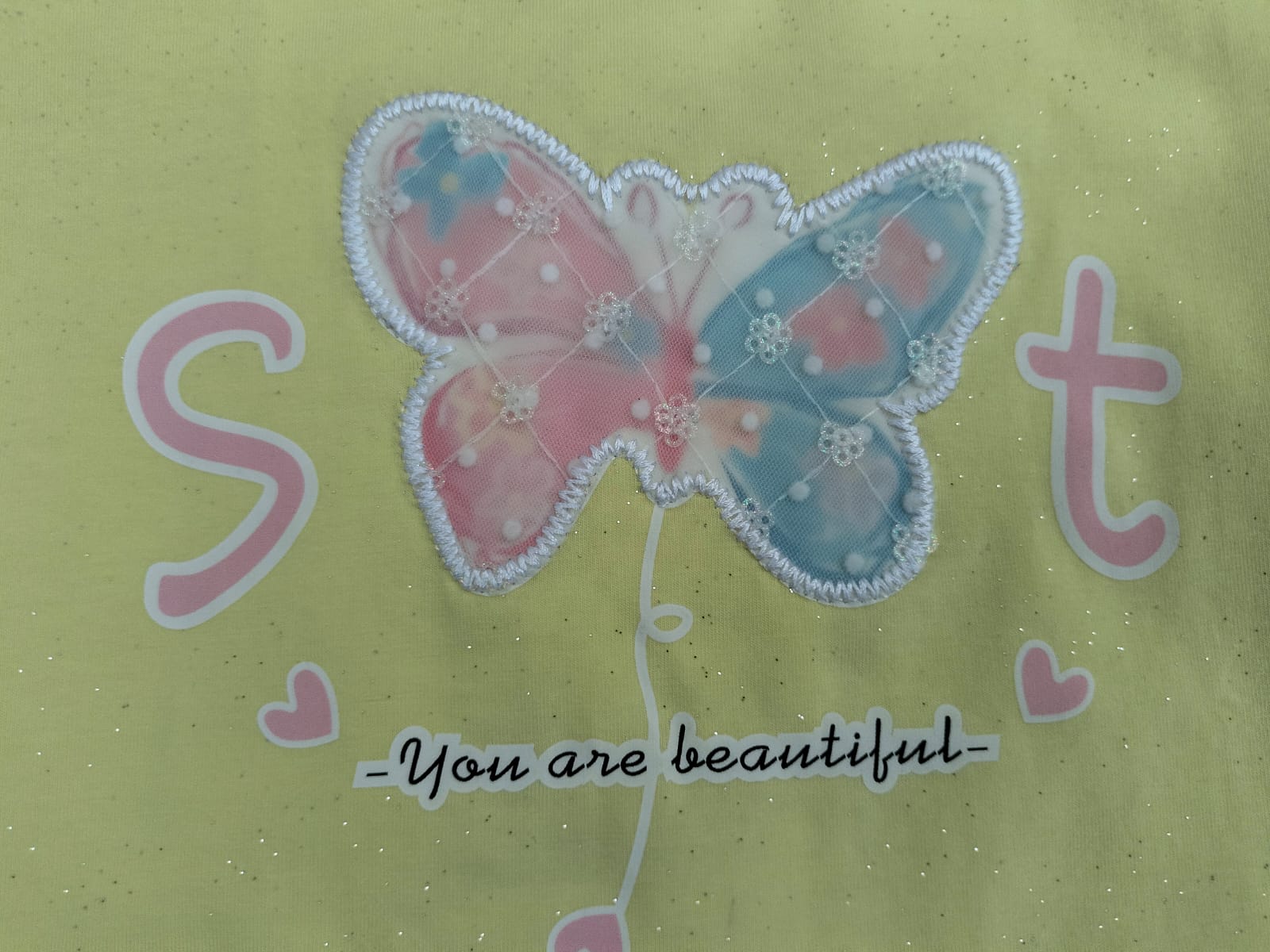 Girls Butterfly Print Frill Hem T-Shirt – Soft & Stylish Casual Wear