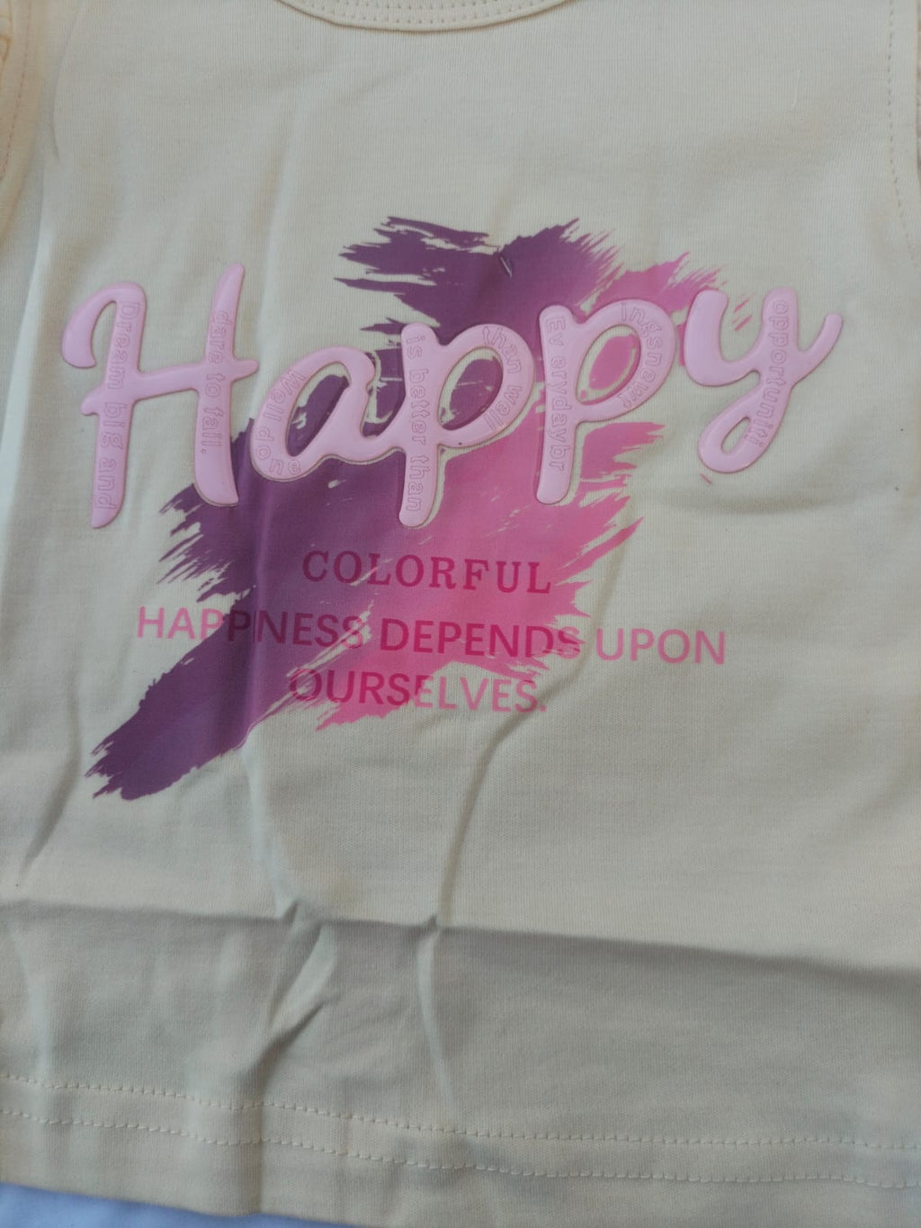 Girls Happy Flutter Sleeve Top & Shorts Set